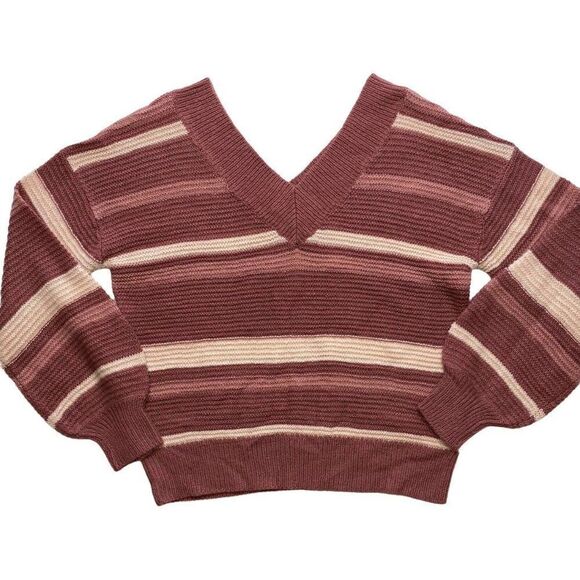 Derek Heart Sweater Top Juniors' MEDIUM Pink‎ Peach Ivory Oversized Relaxed NEW - Picture 5 of 10